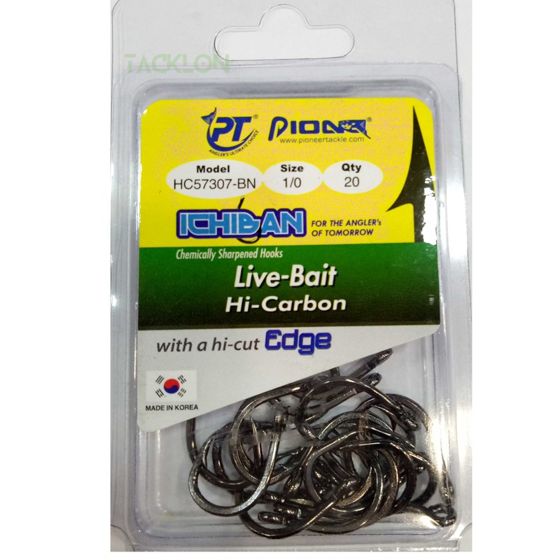 Pioneer Ichiban Live-Bait Hi-Cut Edge Hooks | Size: 1/0-7/0 2/0